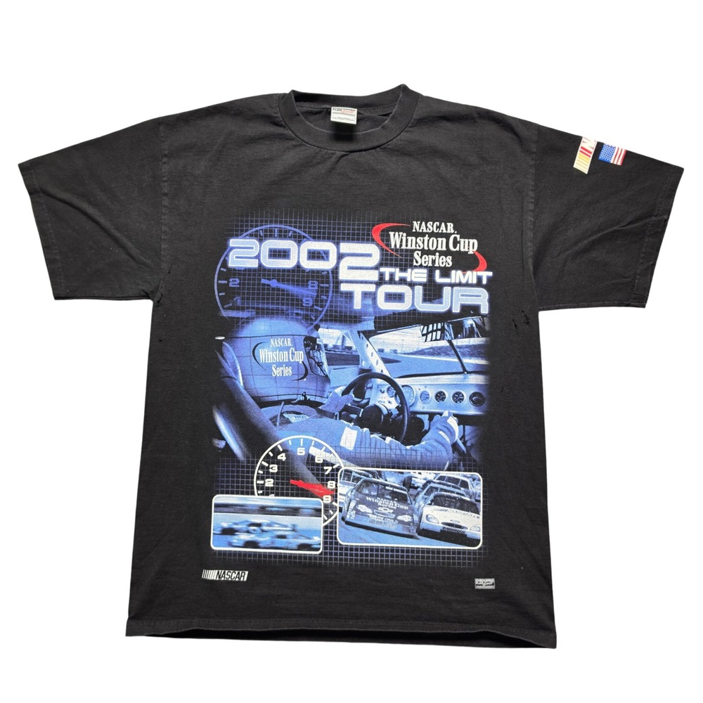 Y2K Distressed Tee Mens XL Black NASCAR 2002 Winston Cup Series The Limit Tour